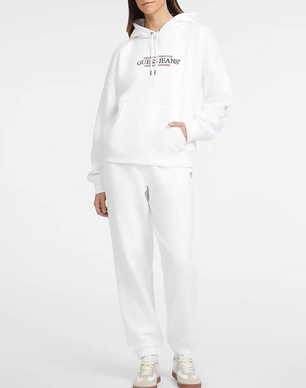 GUESS JEANS GJ HOOD OS AMERICAN TR SWEAT WOMENS SWEATSHIRT