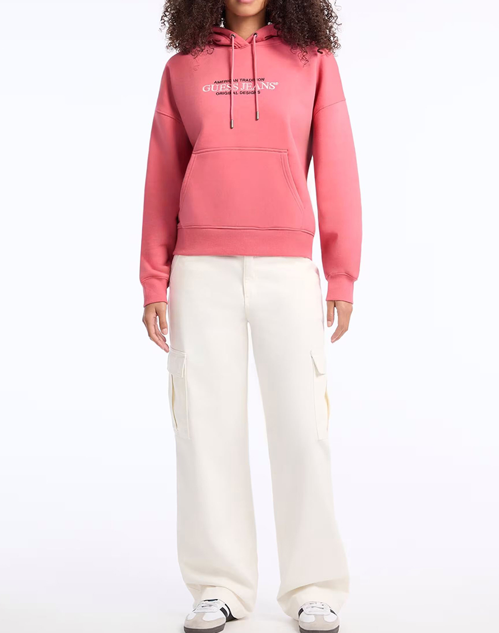 GUESS JEANS GJ HOOD OS AMERICAN TR SWEAT WOMENS SWEATSHIRT