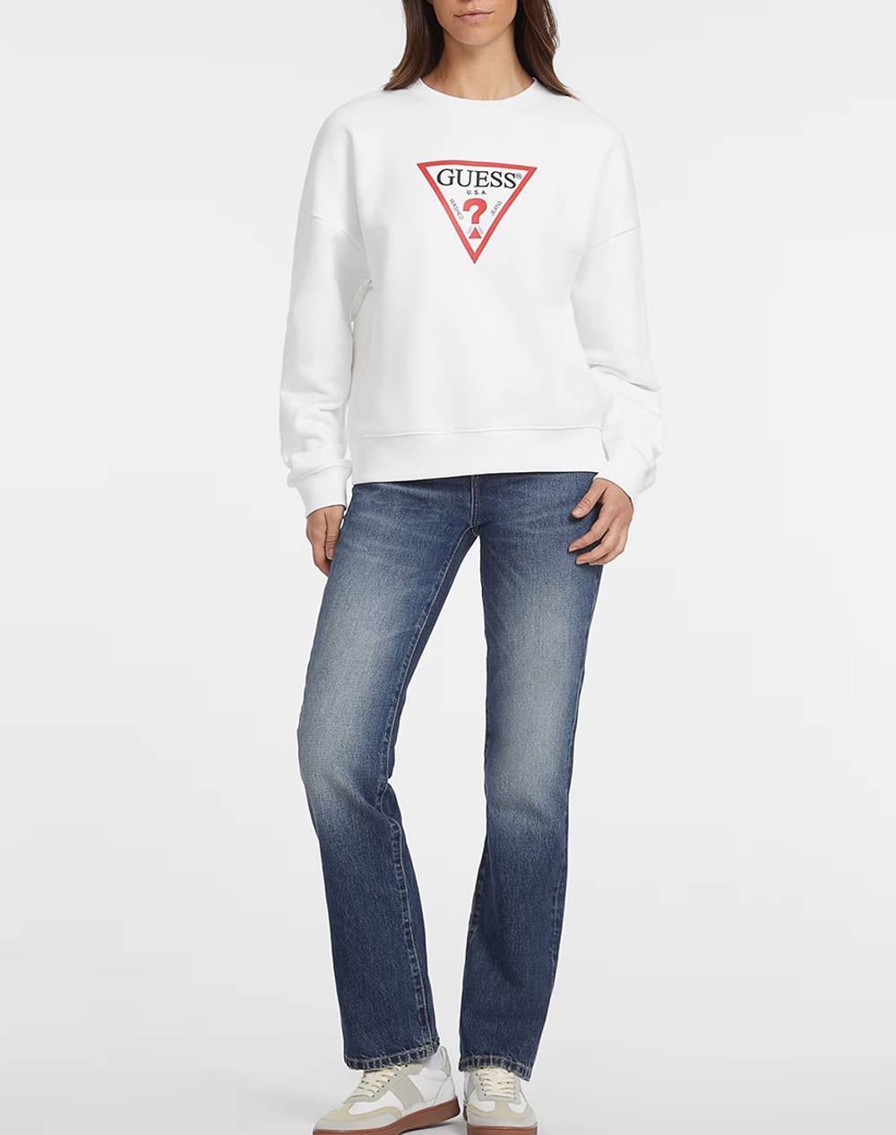 GUESS JEANS GJ CN OS ICONIC TRIANGLE SWEAT WOMENS SWEATSHIRT