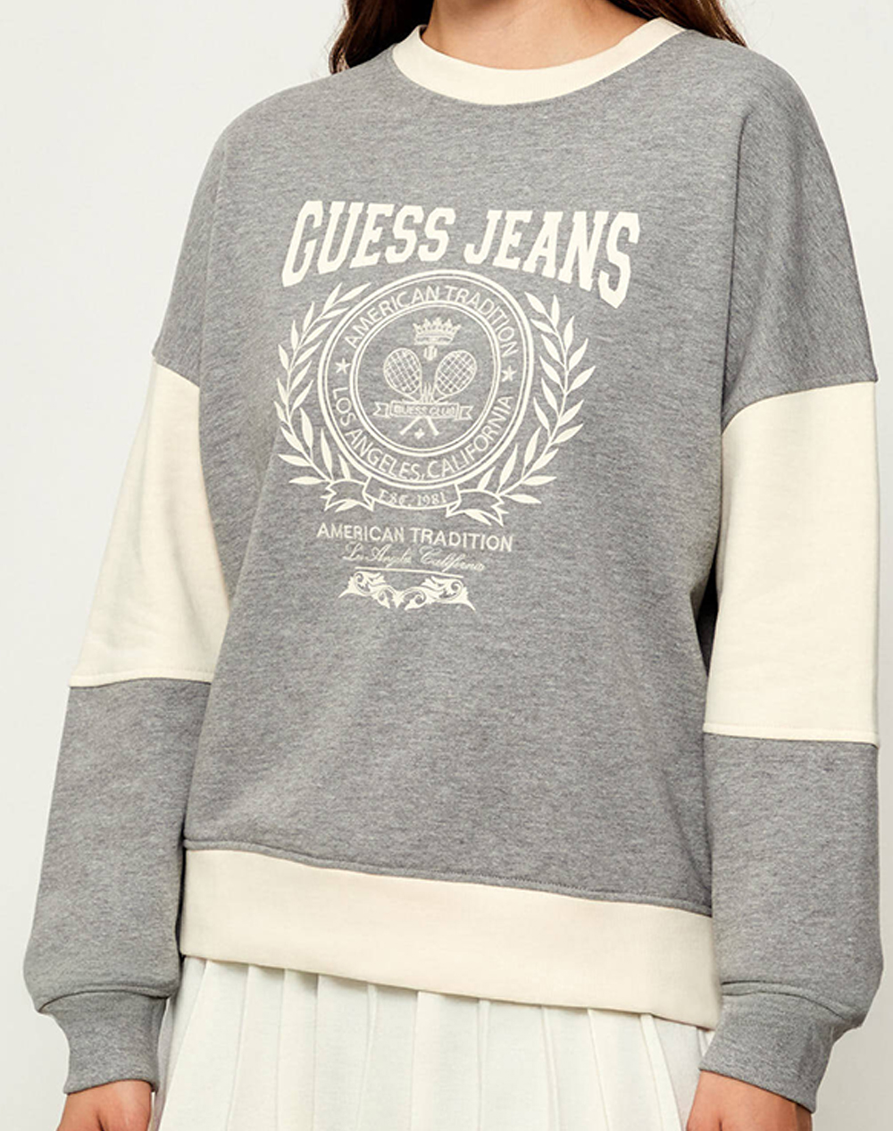 GUESS JEANS GJ CN OS RACKET PIECED SWEAT WOMENS SWEATSHIRT
