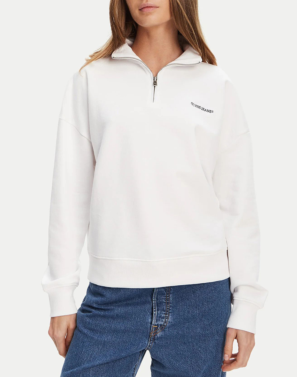 GUESS JEANS GJ DARK HALF ZIP SWEAT WOMENS SWEATSHIRT