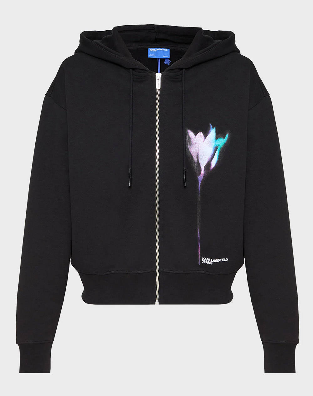 KARL LAGERFELD JEANS KLJ REG FLOWER ZIP-UP HOODIE
