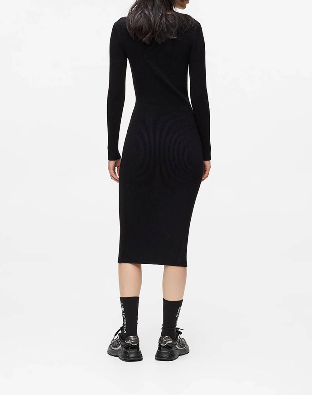 KARL LAGERFELD JEANS KLJ ZIP MIDI KNIT DRESS