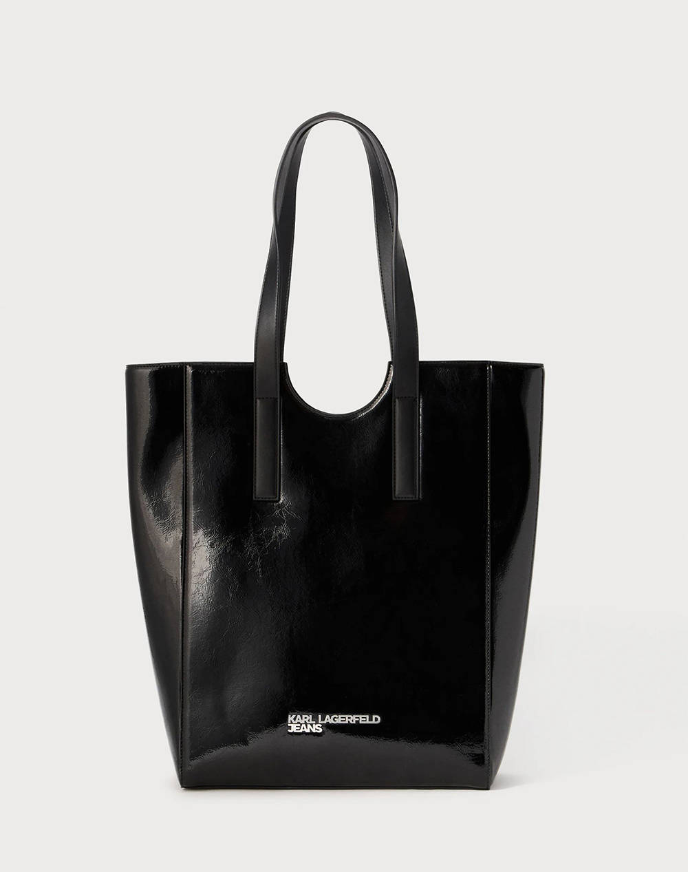 KARL LAGERFELD JEANS KLJ METAL LOGO TOTE SHINY (Размери: 29.5 x 41 x 13см.)