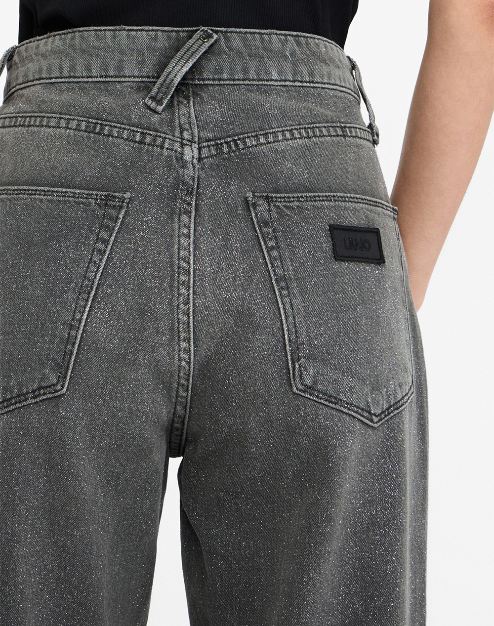 LIU JO BLACK_UF5D27_PANT.STRAIGHT FIT H.W. ДАМСКИ ПАНТАЛОНИ