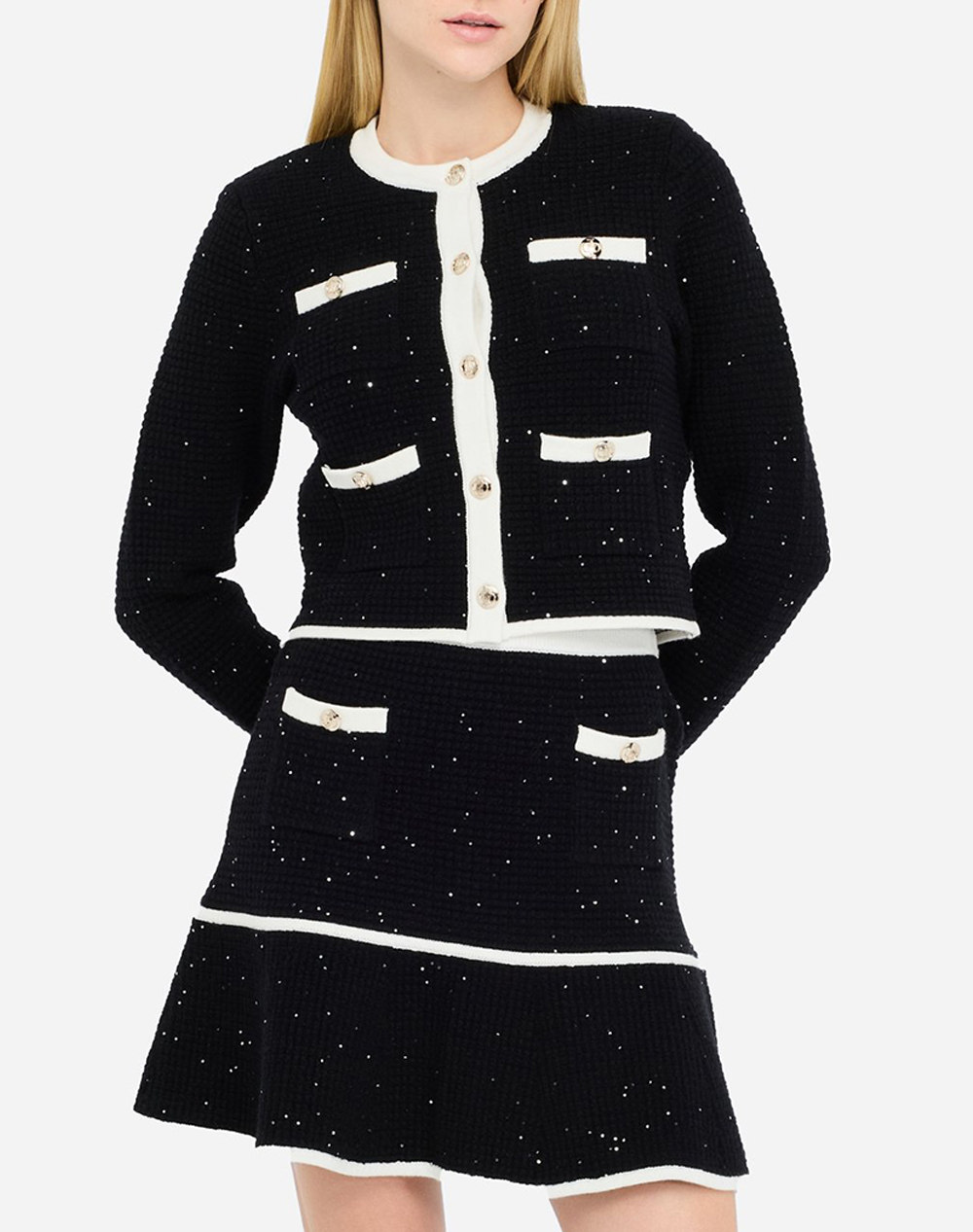 LIU JO BLACK_CF5M16_ECS GIACCA IN MAGLIA M/L ДАМСКО САКО