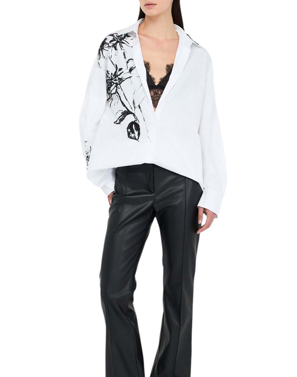 LIU JO BLACK_CF5C06_CAMICIA CON STAMPA PIAZZATA WOMENS SHIRT