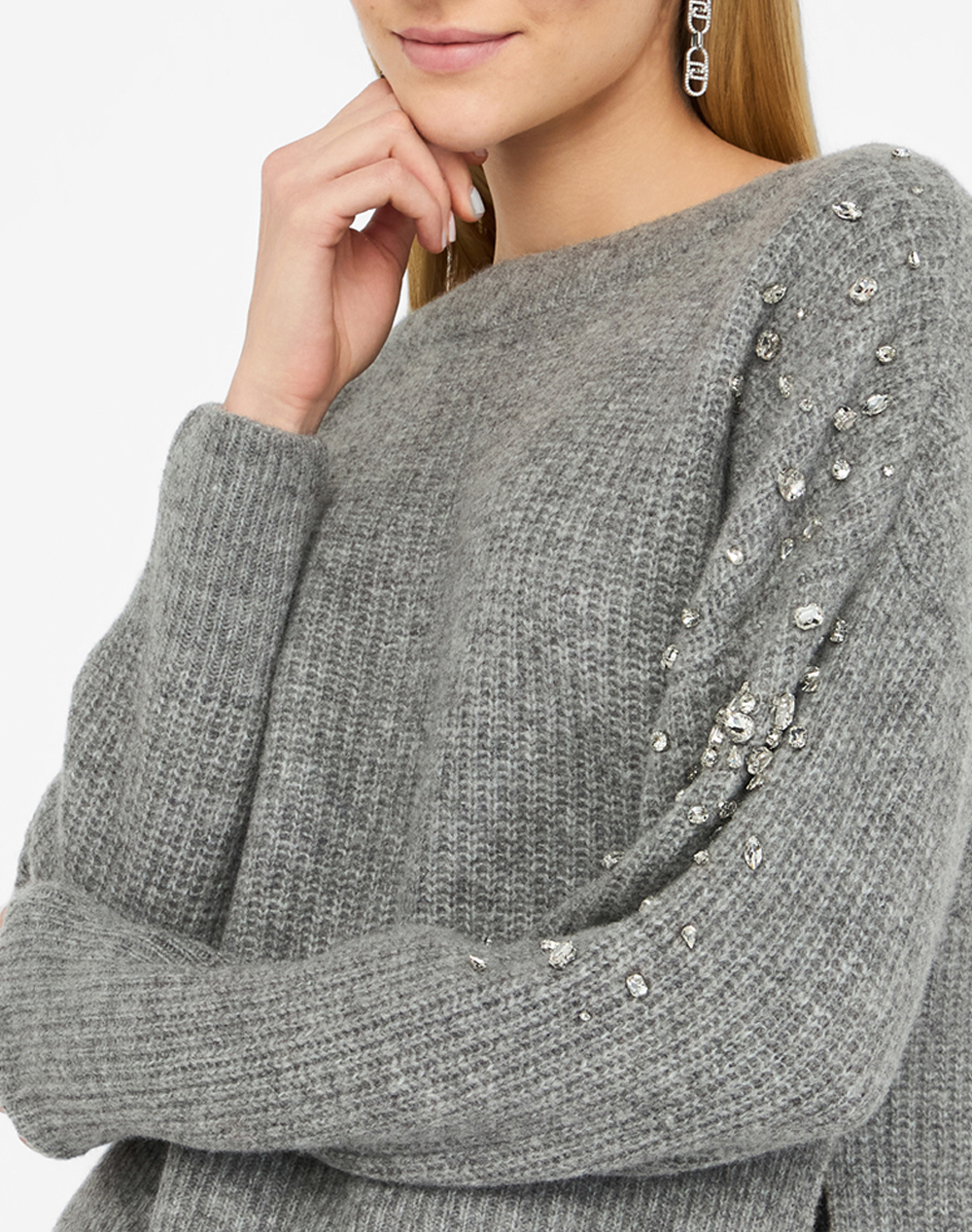 LIU JO BLACK_CF5M21_MAGLIA CHIUSA M/L ДАМСКА БЛУЗА