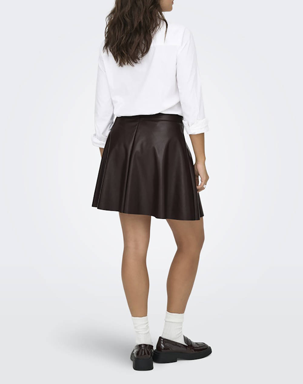 ONLY ONLUNA FAUX LEATHER FLARED SKIRT OTW