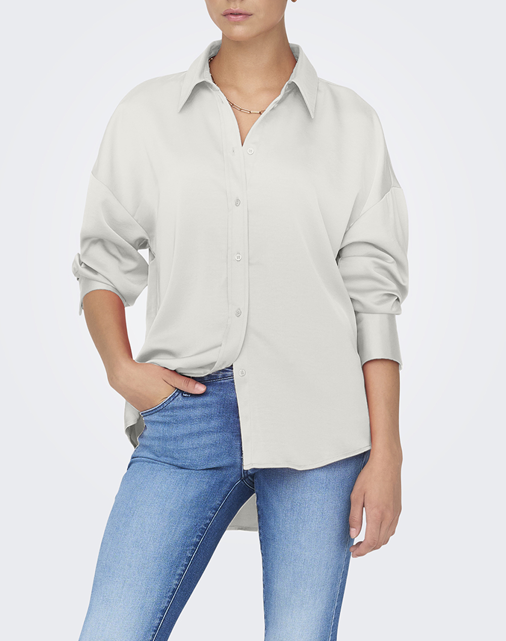 ONLY ONLMARTA L/S OVERSIZE SATIN SHIRT WVN