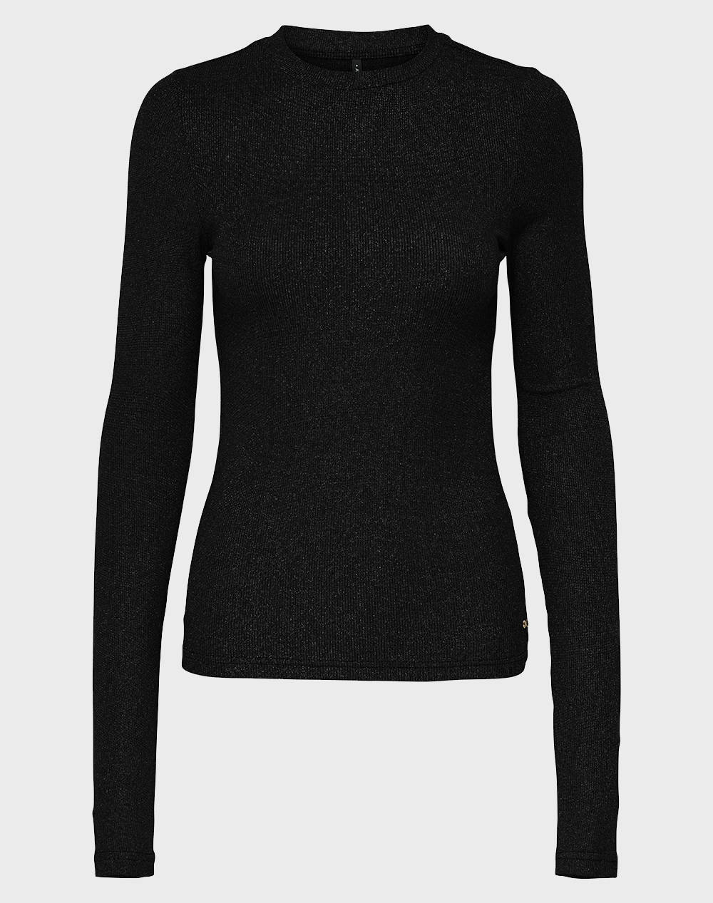 ONLY ONLLENA L/S O-NECK GLITTER RIB TOP JRS