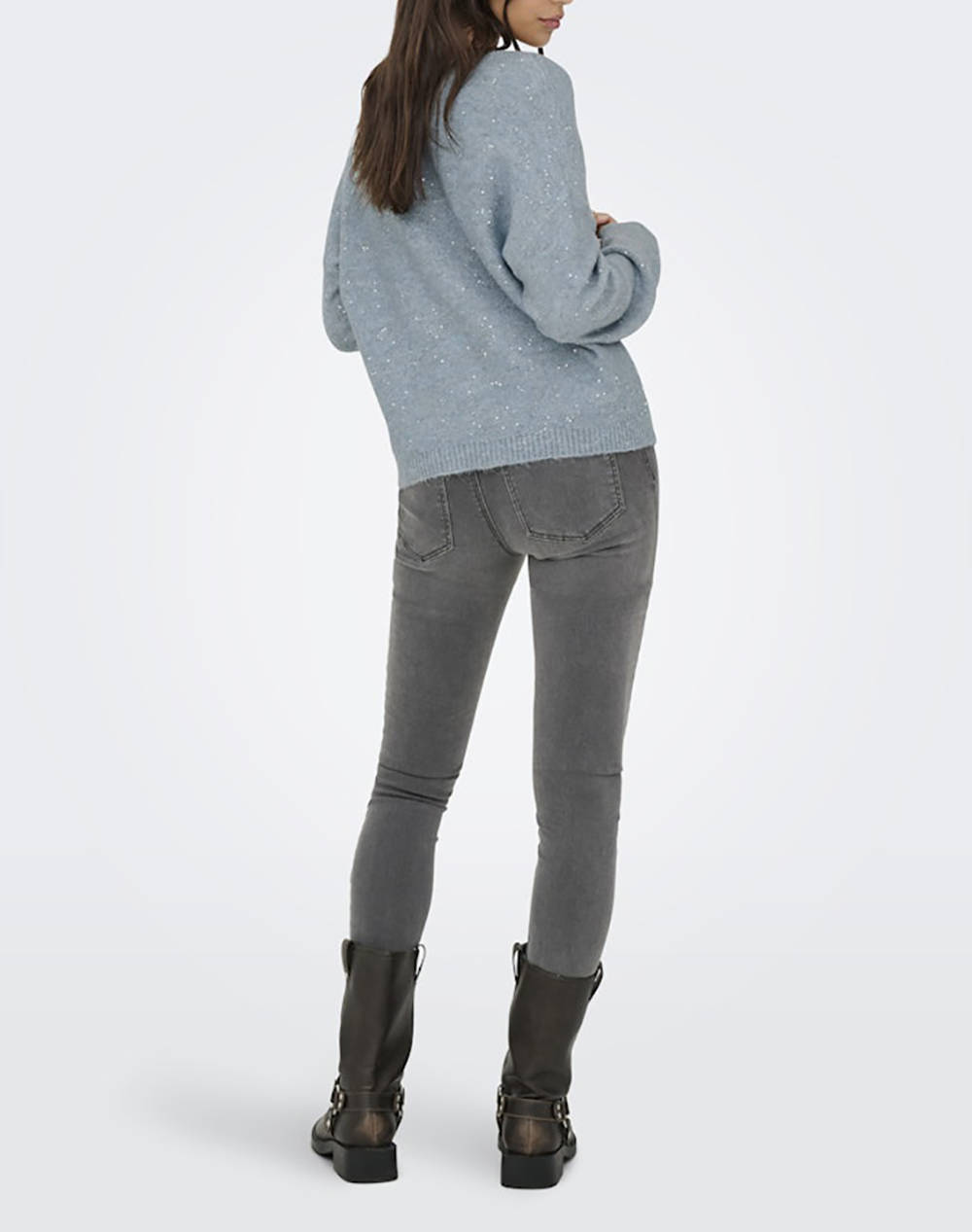 ONLY ONLARIZONA LS SEQUINS V-NECK PUL KNT