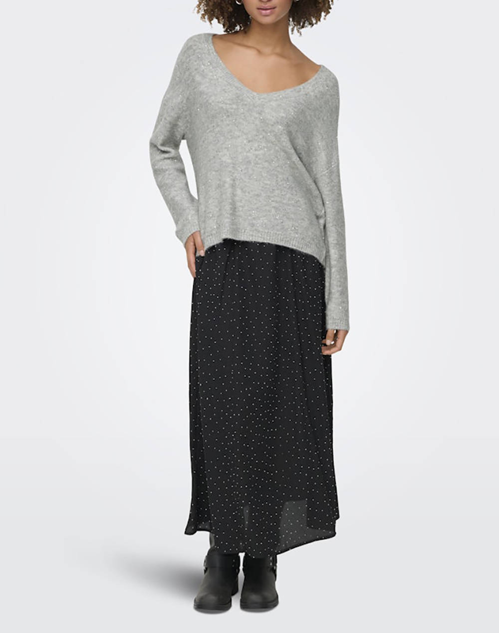 ONLY ONLARIZONA LS SEQUINS V-NECK PUL KNT