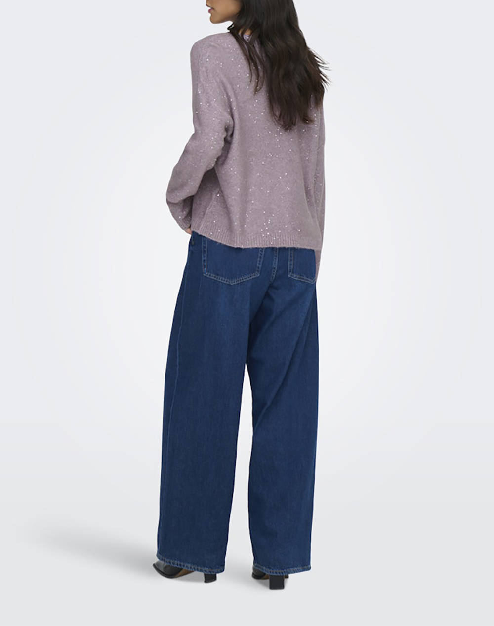 ONLY ONLARIZONA LS SEQUINS V-NECK PUL KNT