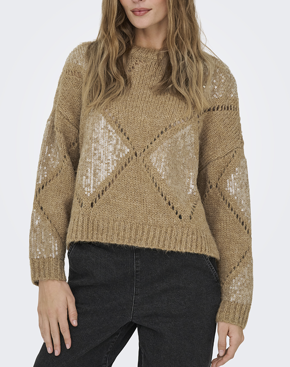 ONLY ONLKANSAS LIFE LS SEQUINS O-NECK KNT