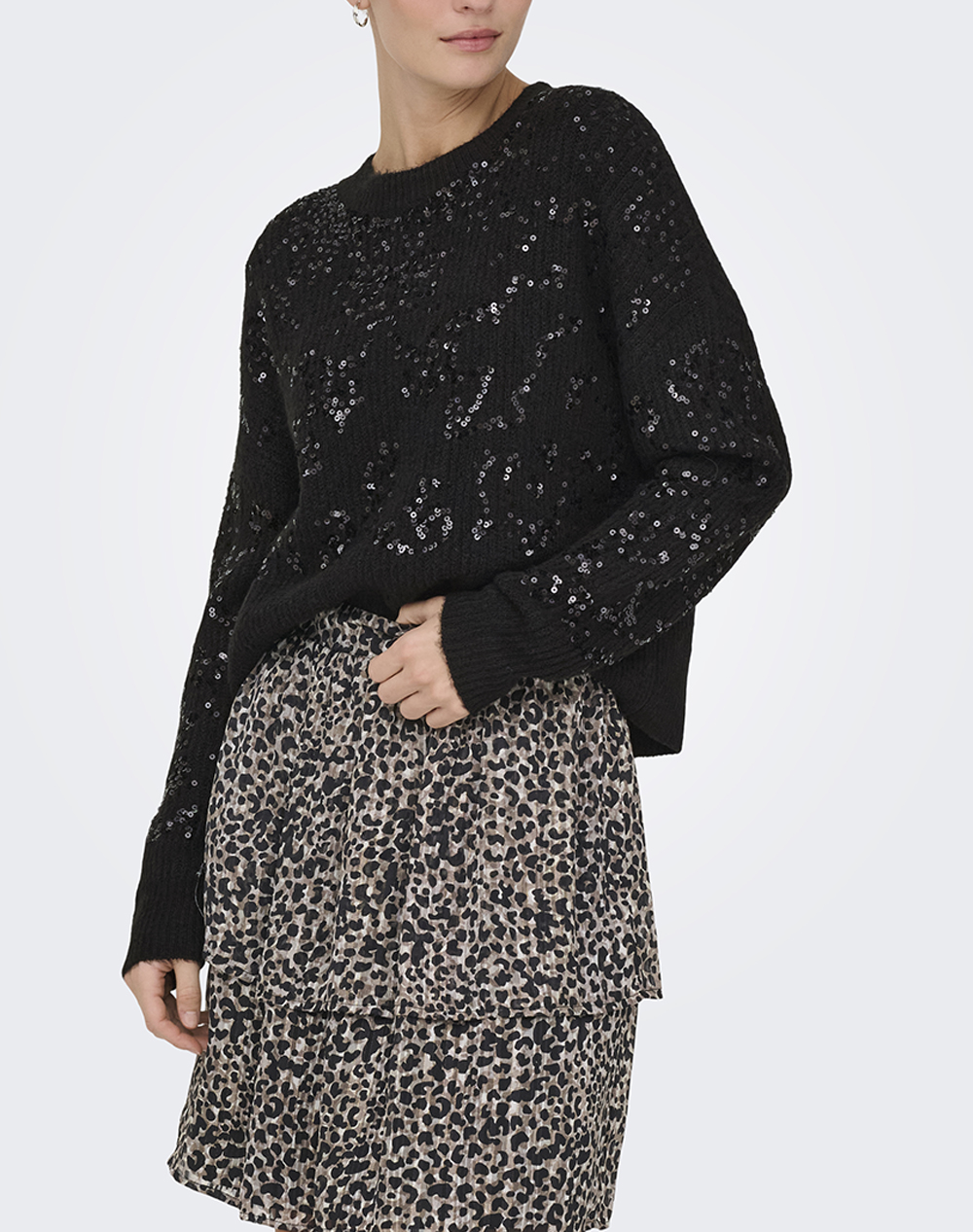 ONLY ONLALTA LS SEQUIN O-NECK KNT