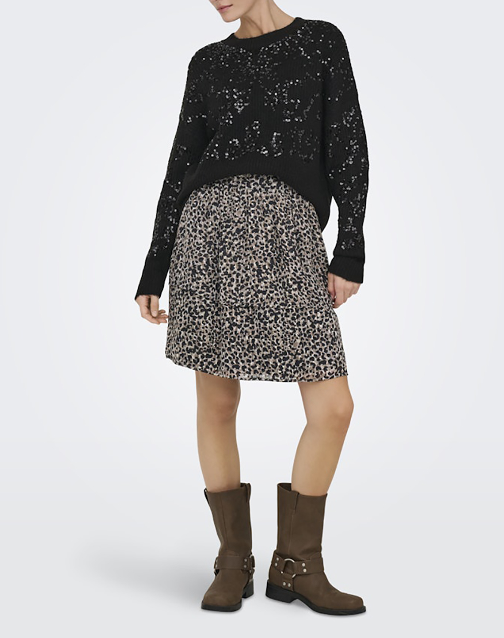 ONLY ONLALTA LS SEQUIN O-NECK KNT