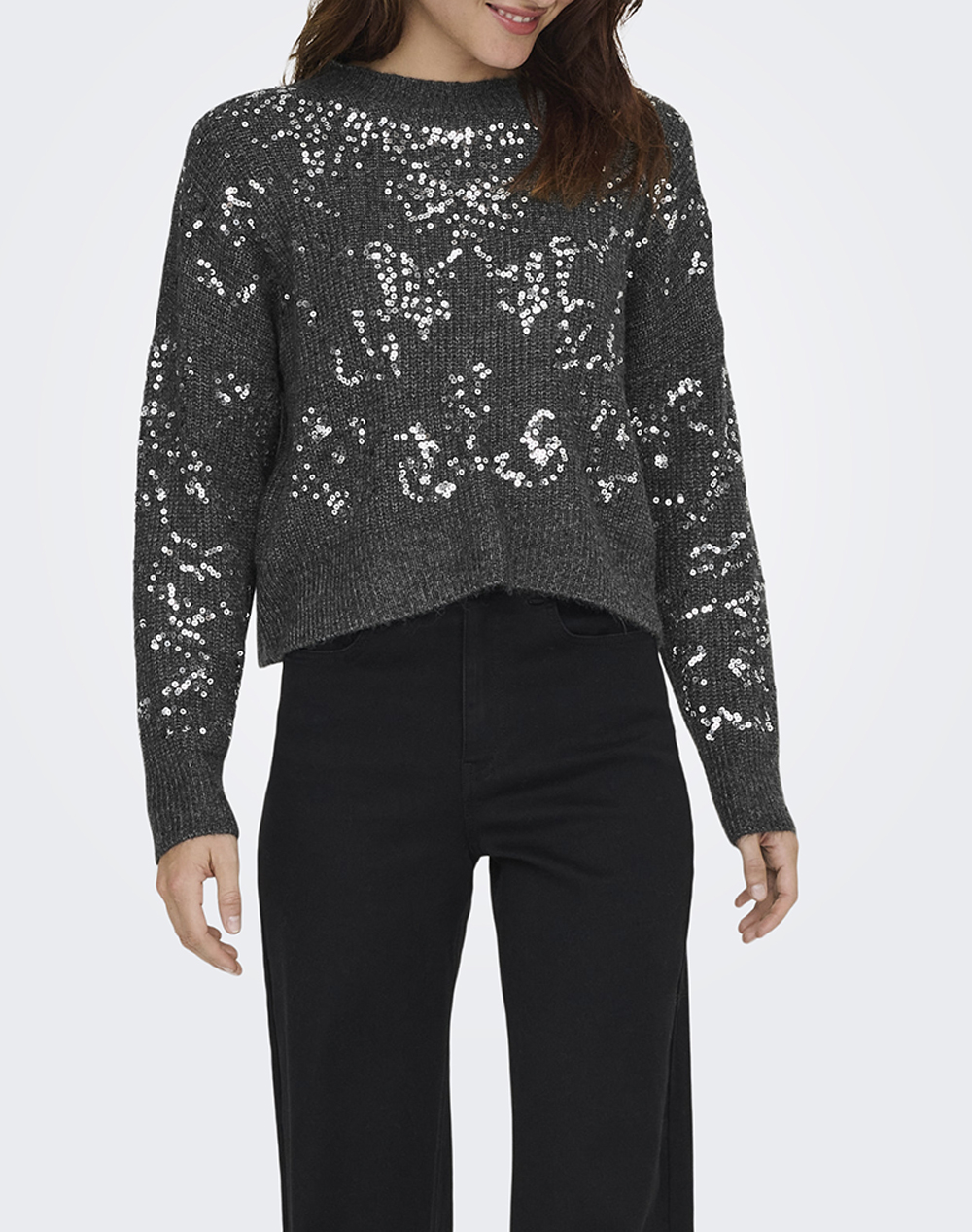 ONLY ONLALTA LS SEQUIN O-NECK KNT