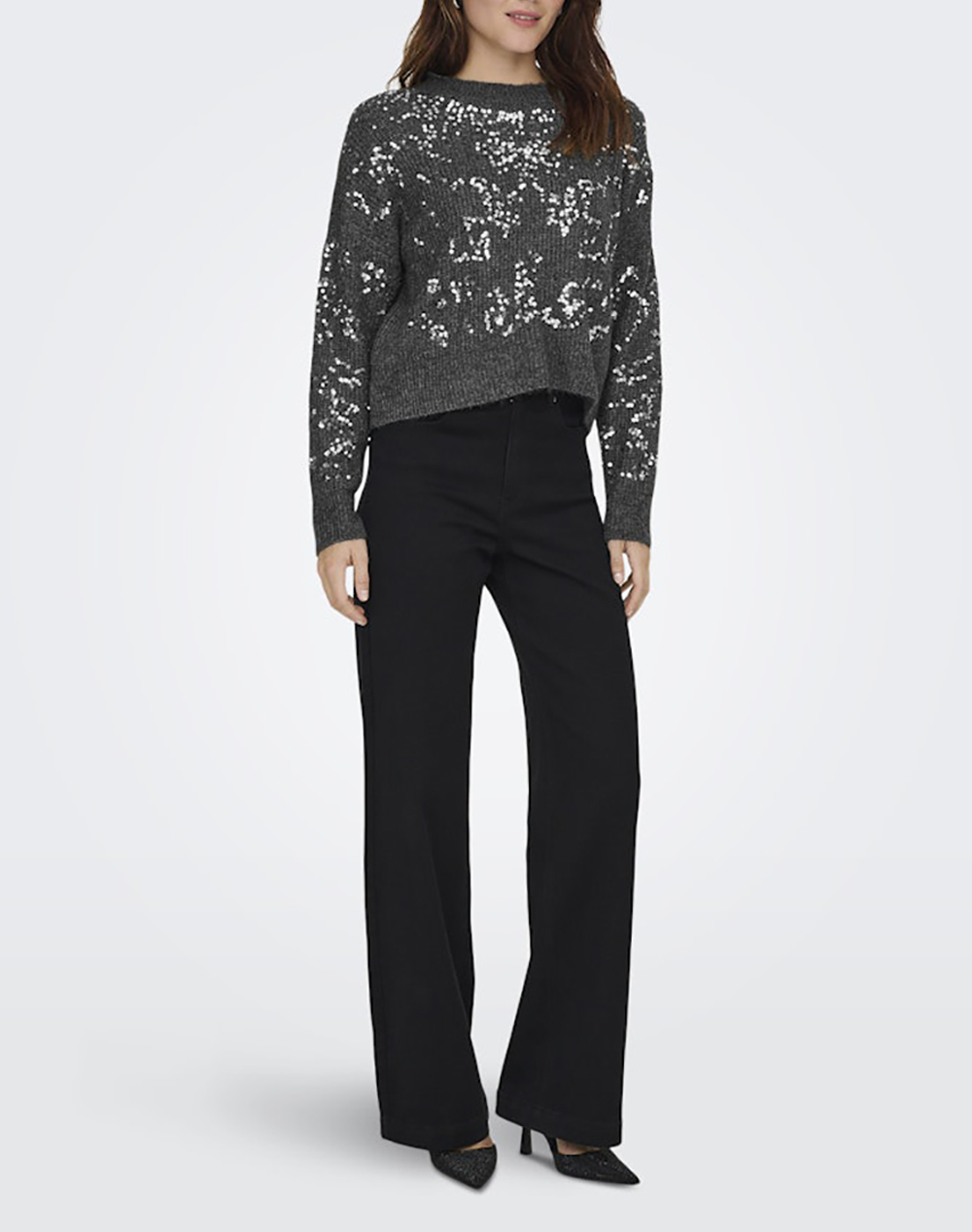 ONLY ONLALTA LS SEQUIN O-NECK KNT