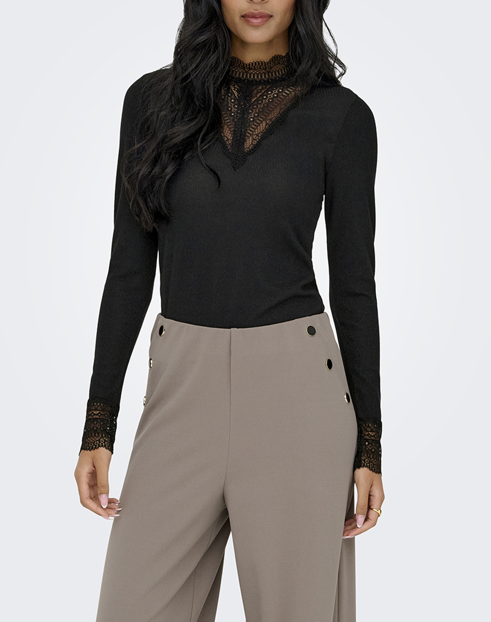 ONLY ONLTILDE GLITTER L/S HIGHNECK TOP JRS