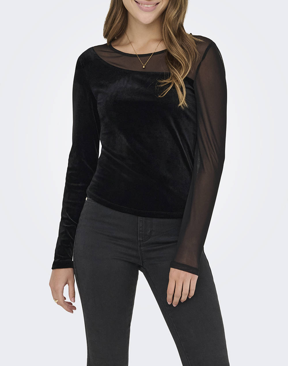 ONLY ONLSMOOTH L/S MESH MIX TOP BOX JRS