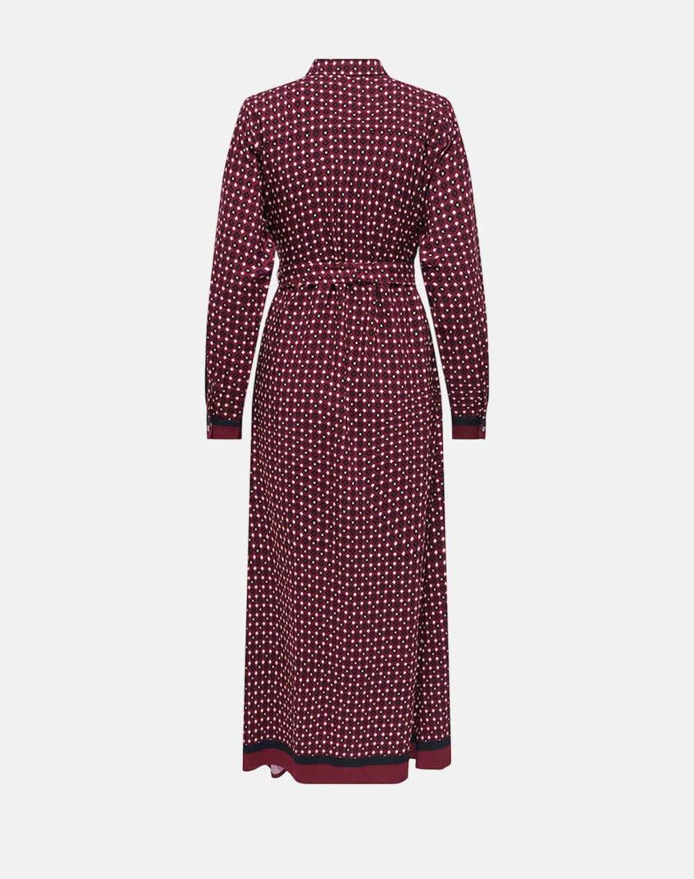 ONLY ONLVEDA BORDER L/S LONG DRESS WVN