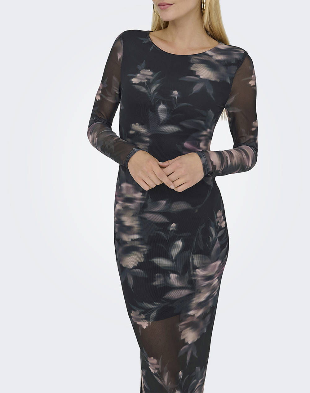 ONLY ONLKAYA LIFE LS MIDI MESH DRESS WVN