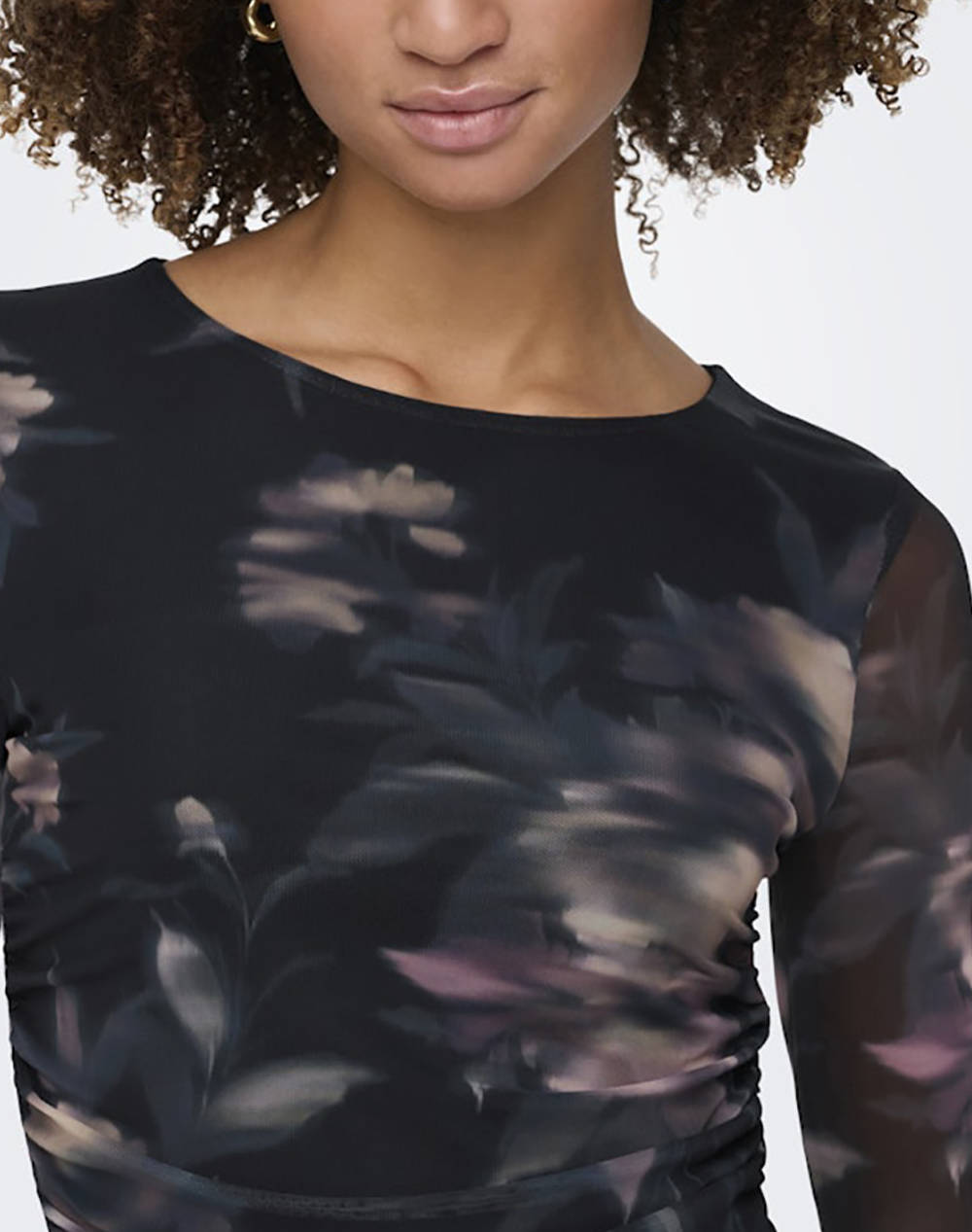 ONLY ONLKAYA LIFE LS RUCHING MESH DRESS WVN