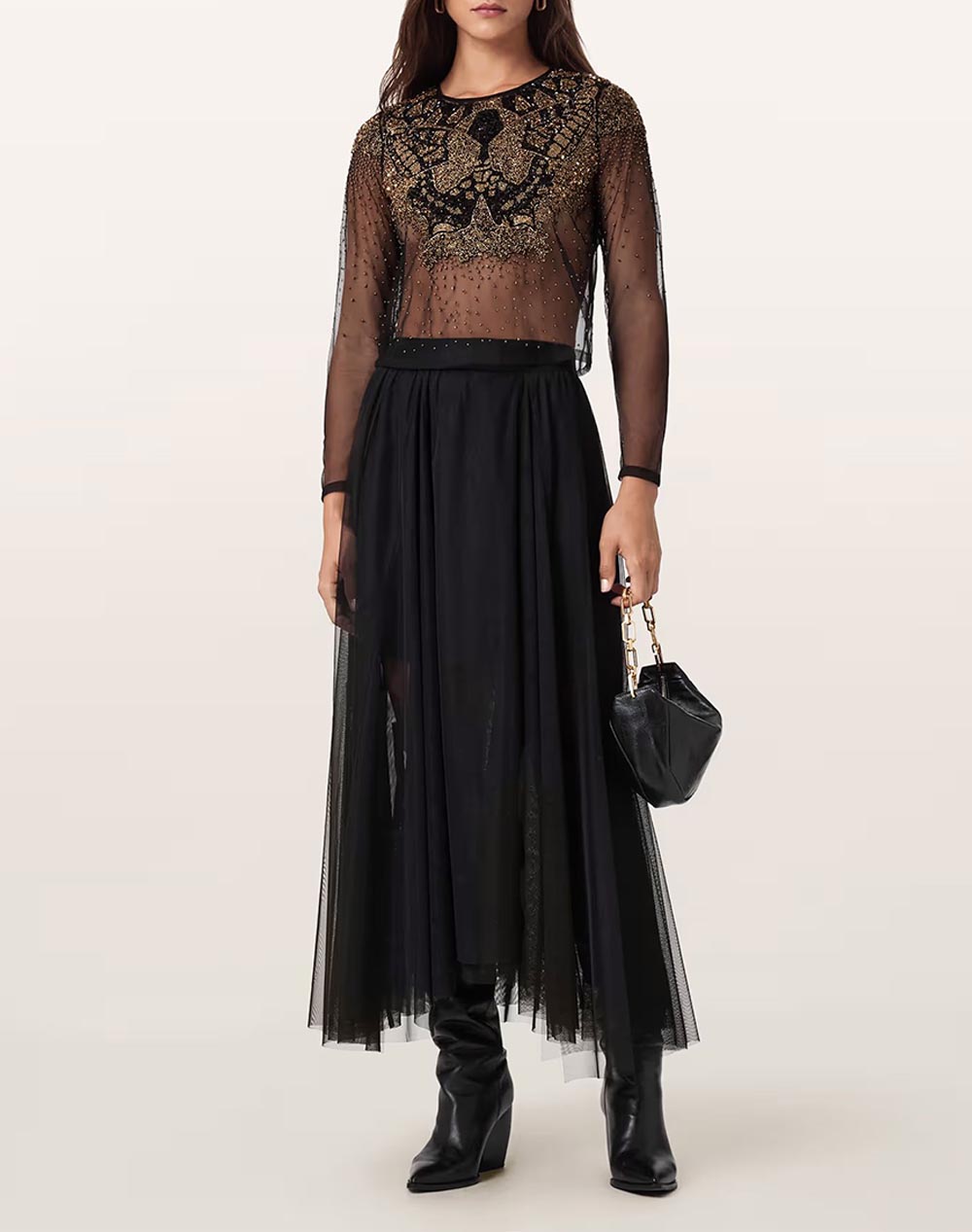 ALL SAINTS ALLY TULLE SKIRT