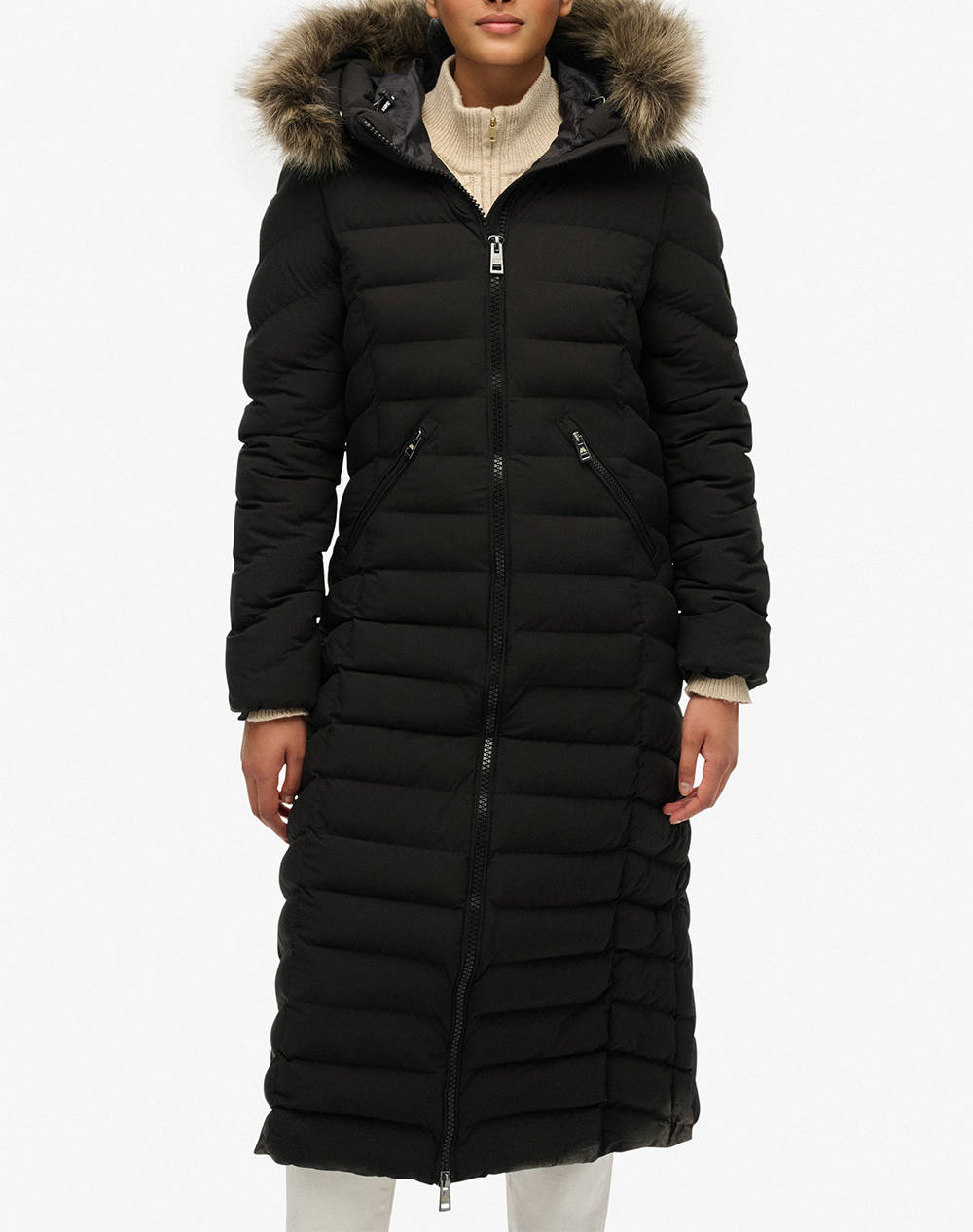 SUPERDRY D2 OVIN FUJI FAUX FUR HOODED LONGLINE ДАМСКО ЯКЕ