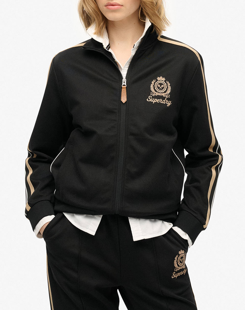 SUPERDRY D3 SDSW COUNTRY CLUB TRACK TOP WOMENS SWEATSHIRT