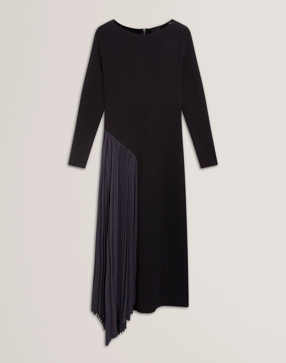 TED BAKER BELVIEE Long Sleeve Knit Midi Dress with Pleat P