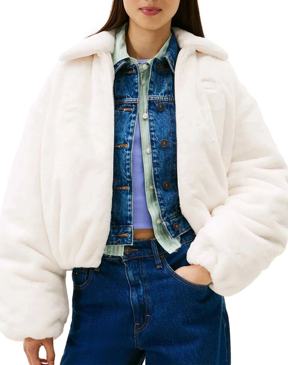 TOMMY JEANS TJW FAUX FUR BOMBER