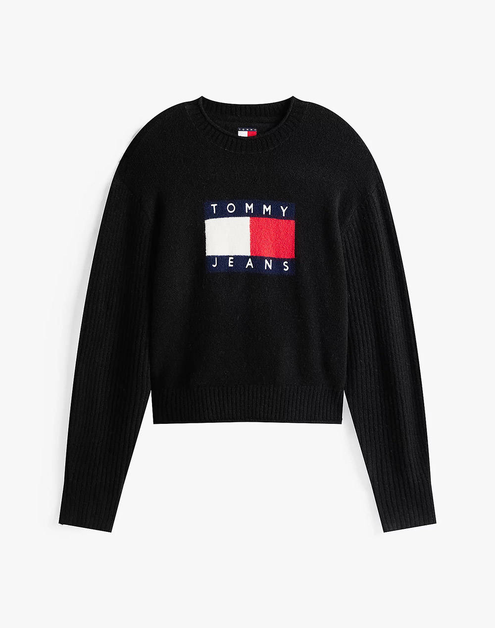 TOMMY JEANS TJW MELANGE FLAG SWEATER RIB EXT