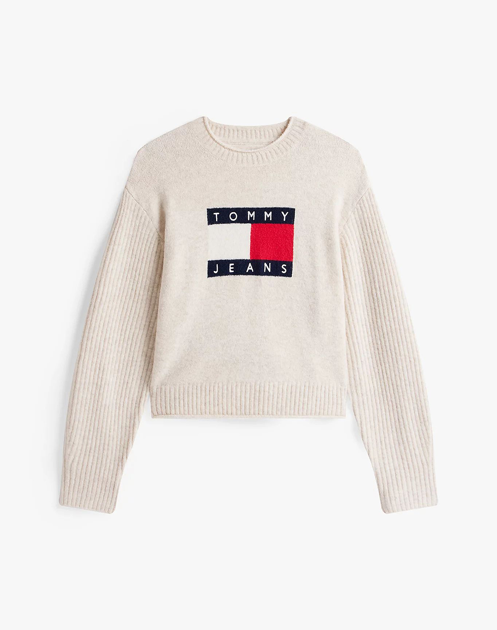 TOMMY JEANS TJW MELANGE FLAG SWEATER RIB EXT