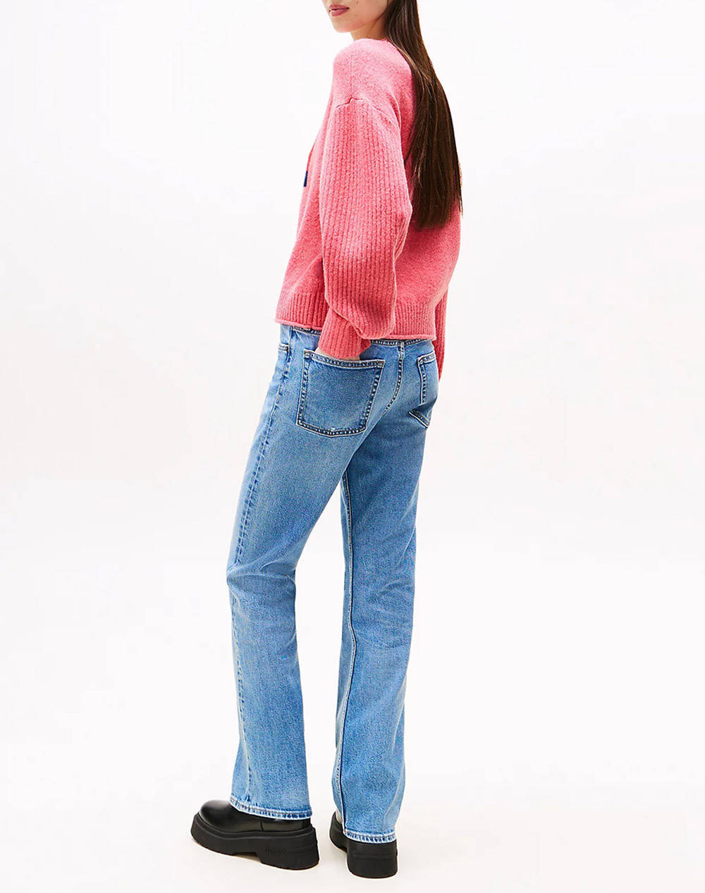 TOMMY JEANS TJW MELANGE FLAG SWEATER RIB EXT