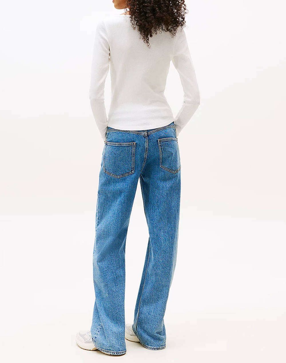 TOMMY JEANS TJW SLIM HENLEY WAFFLE LS