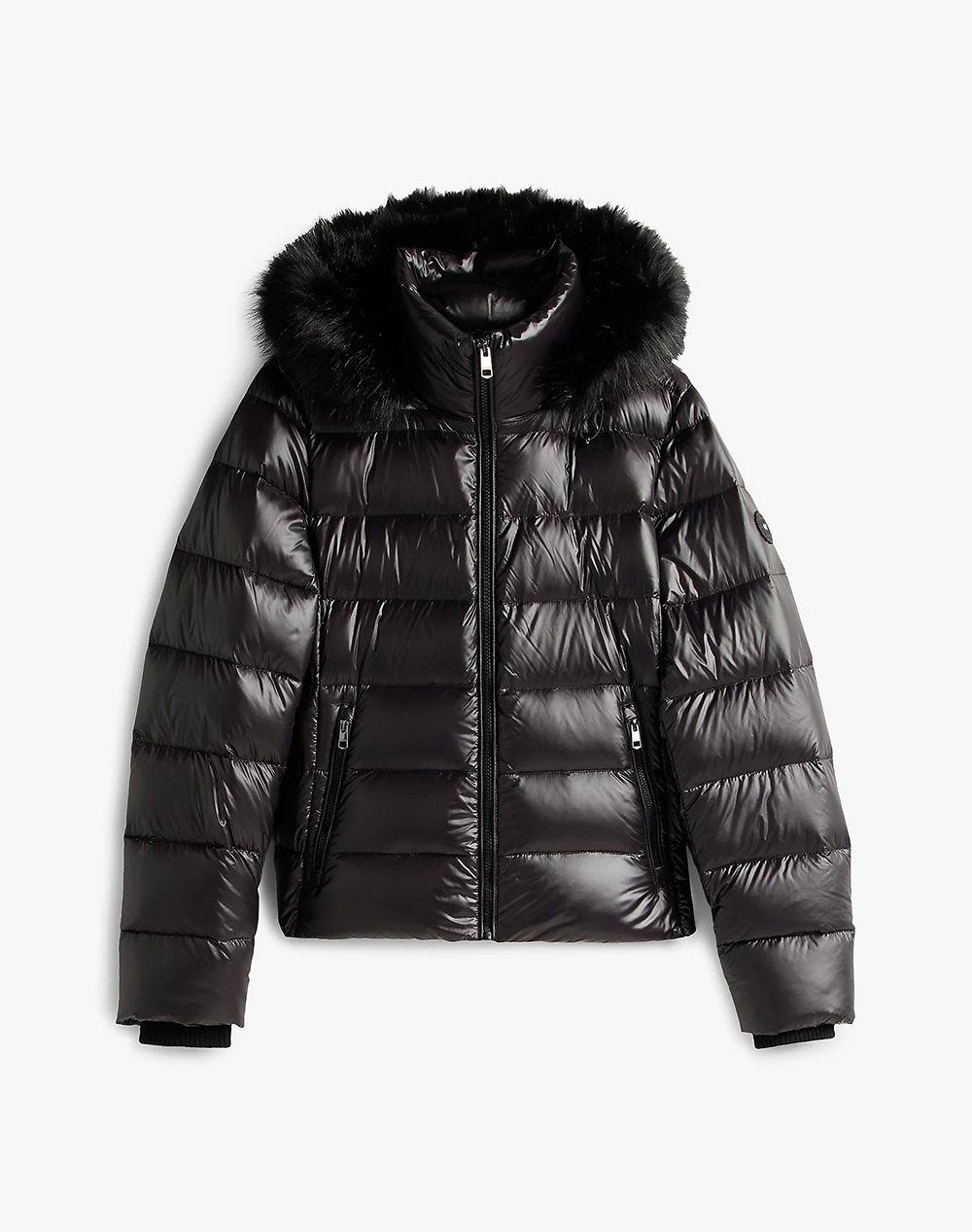 TOMMY HILFIGER GLOSS HW DOWN SLIM JACKET W FUR