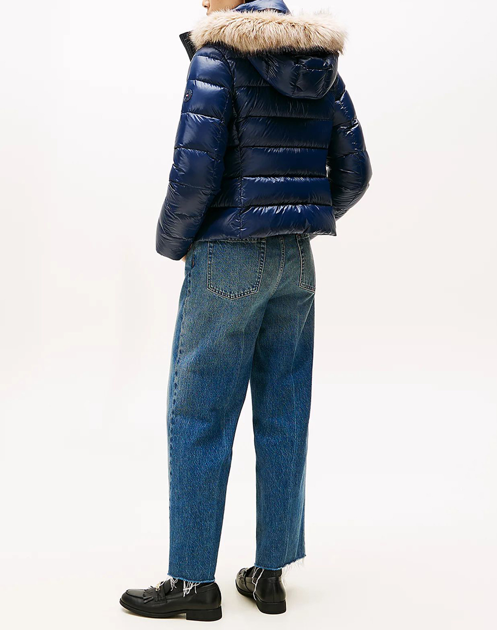 TOMMY HILFIGER GLOSS HW DOWN SLIM JACKET W FUR