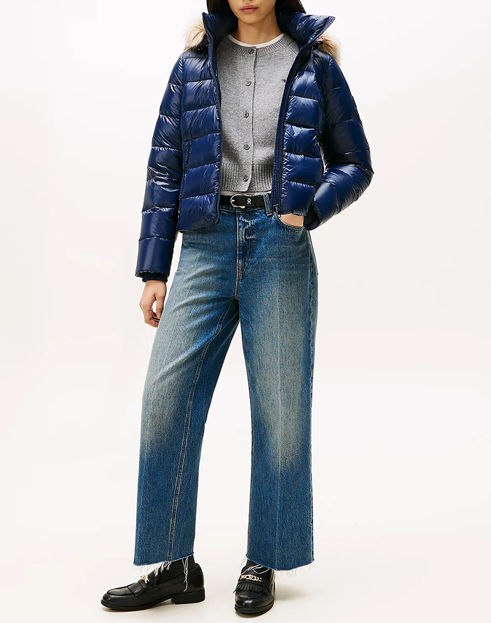 TOMMY HILFIGER GLOSS HW DOWN SLIM JACKET W FUR