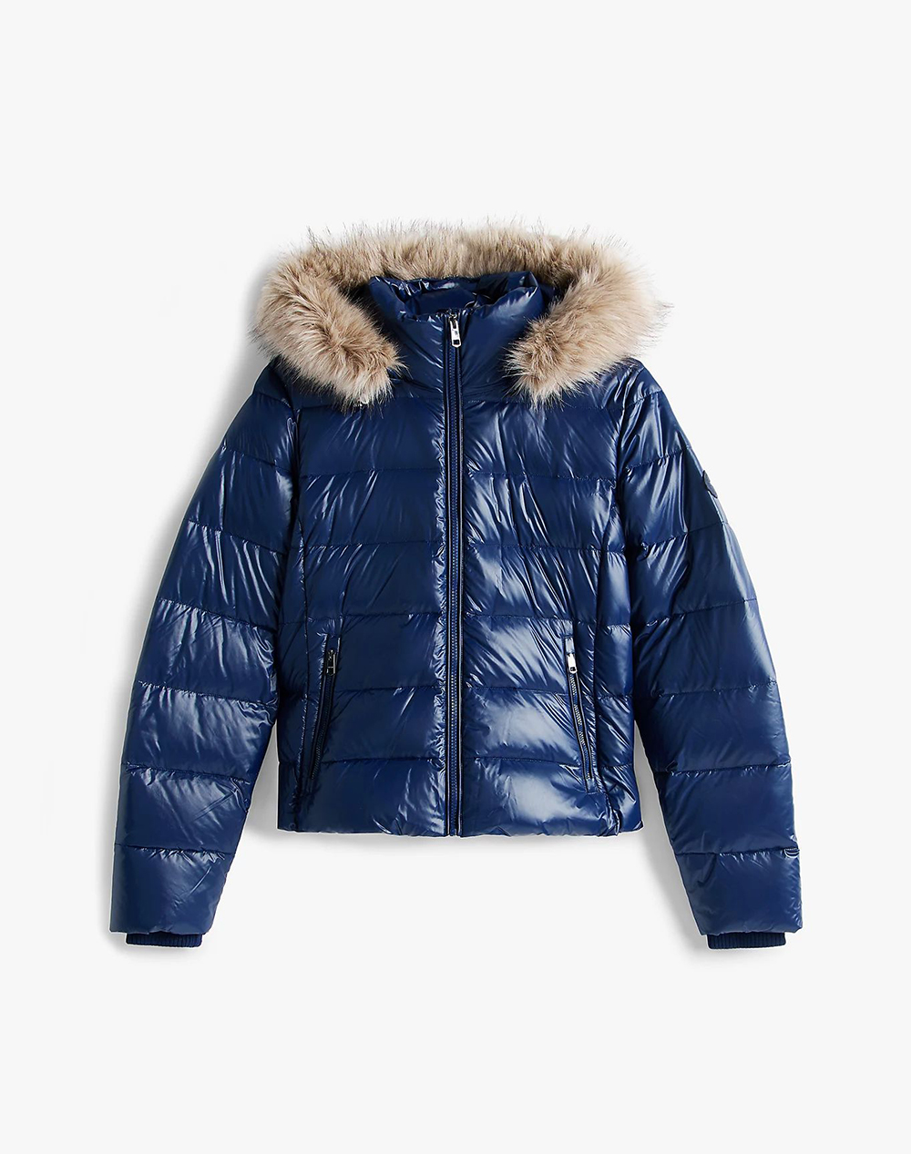 TOMMY HILFIGER GLOSS HW DOWN SLIM JACKET W FUR