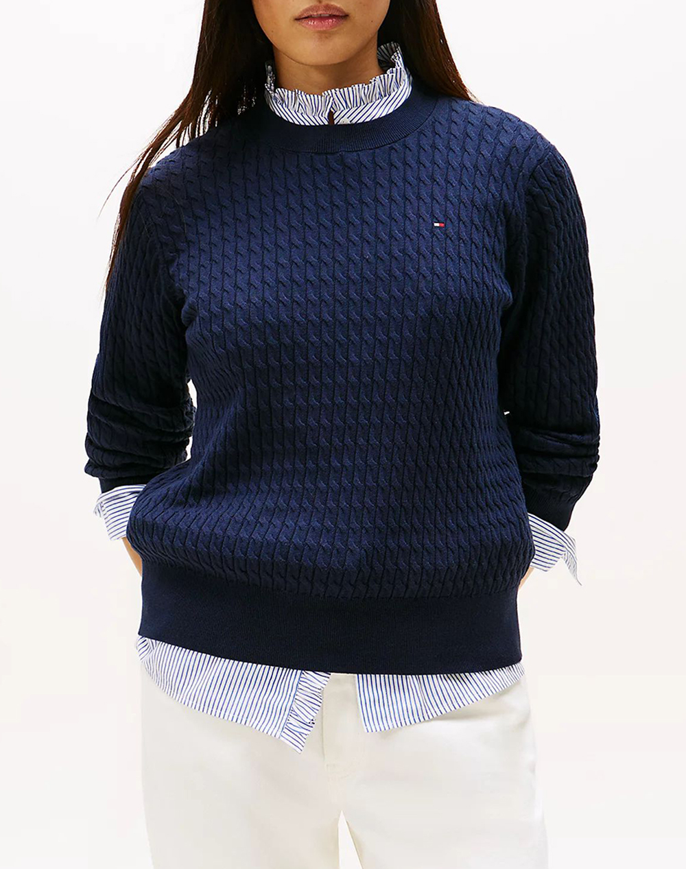 TOMMY HILFIGER CO CABLE C-NK LS SWEATER