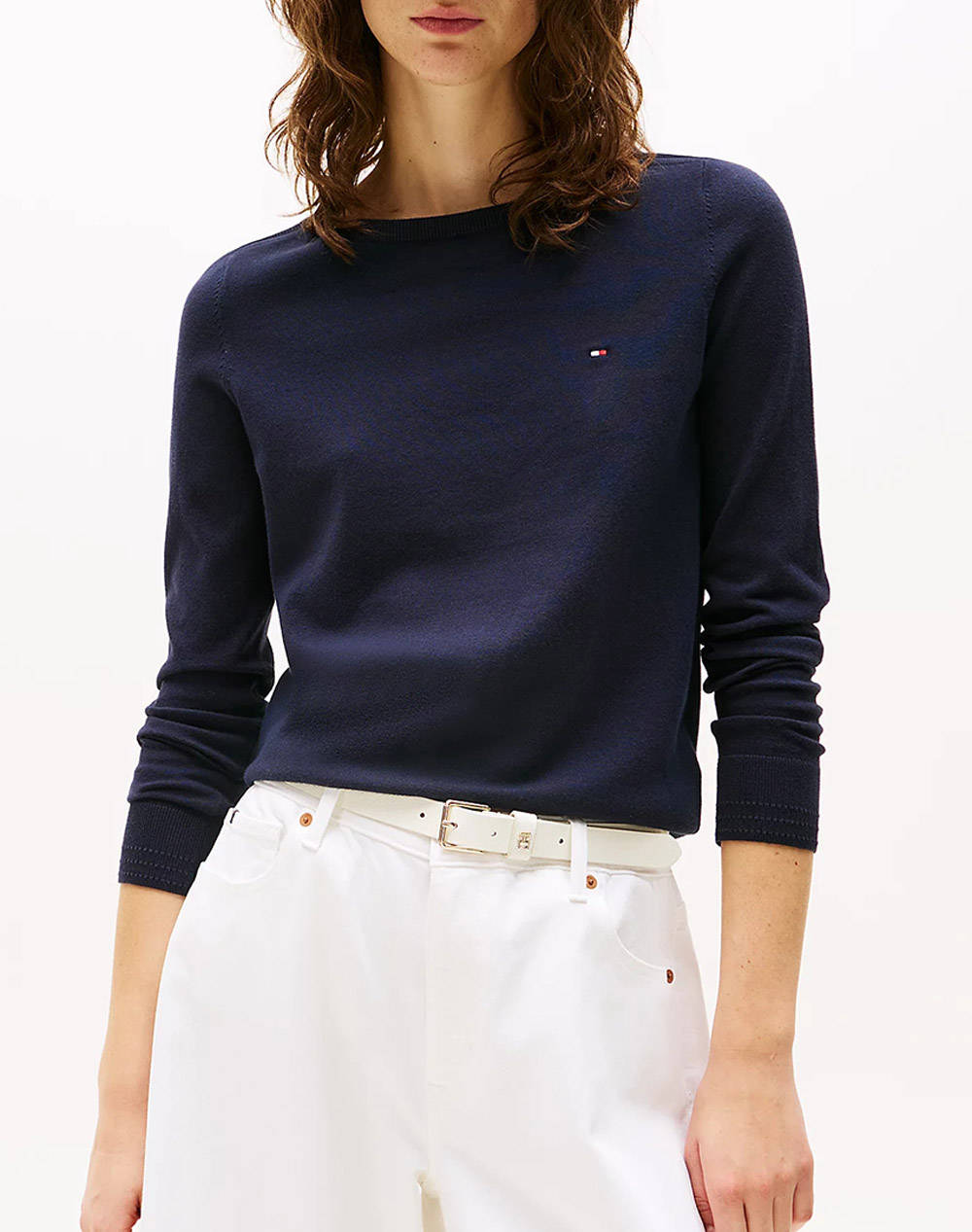 TOMMY HILFIGER CO JERSEY STITCH BOAT-NK SWEATER