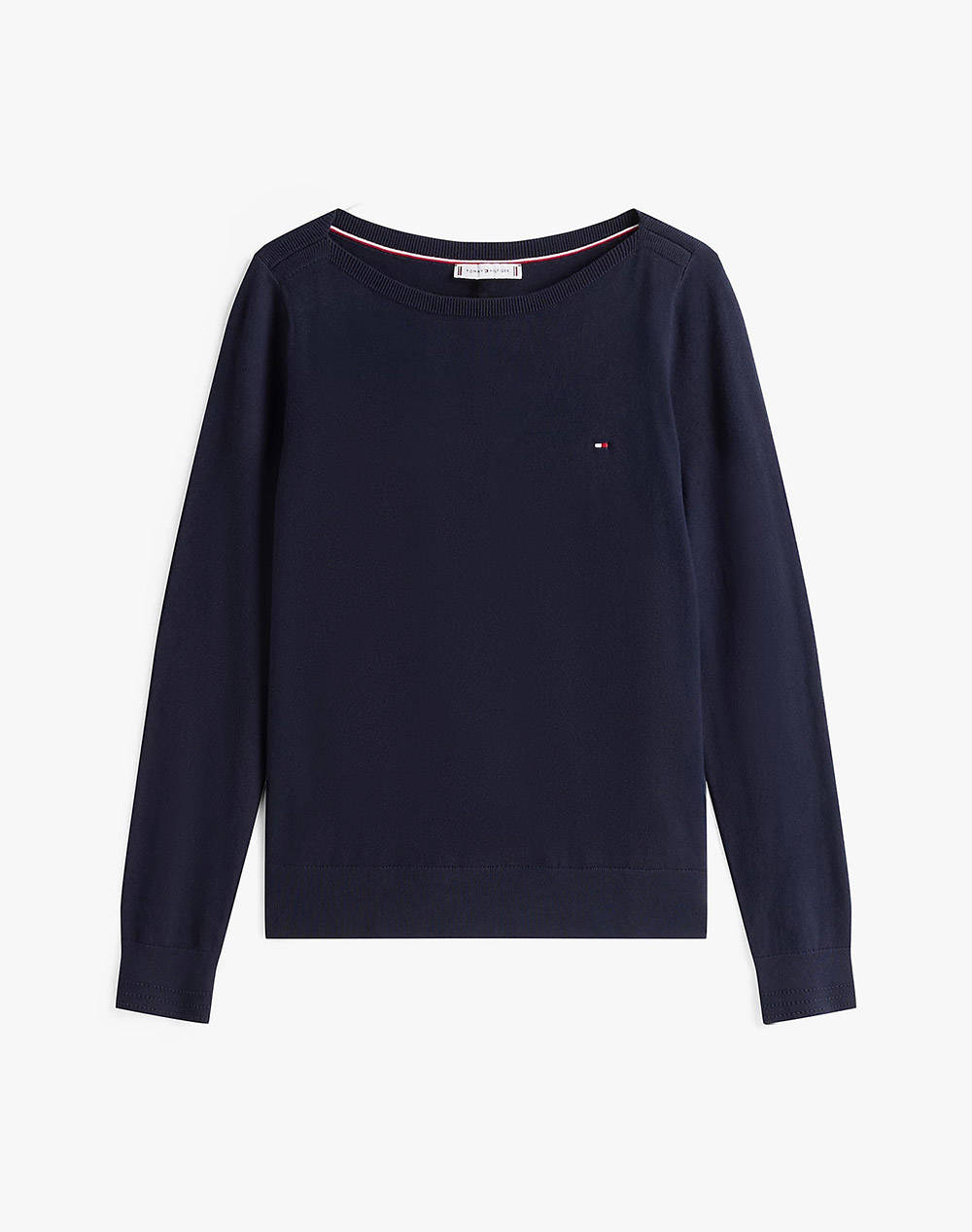 TOMMY HILFIGER CO JERSEY STITCH BOAT-NK SWEATER