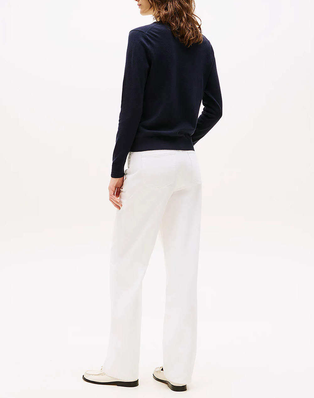 TOMMY HILFIGER CO JERSEY STITCH V-NK SWEATER