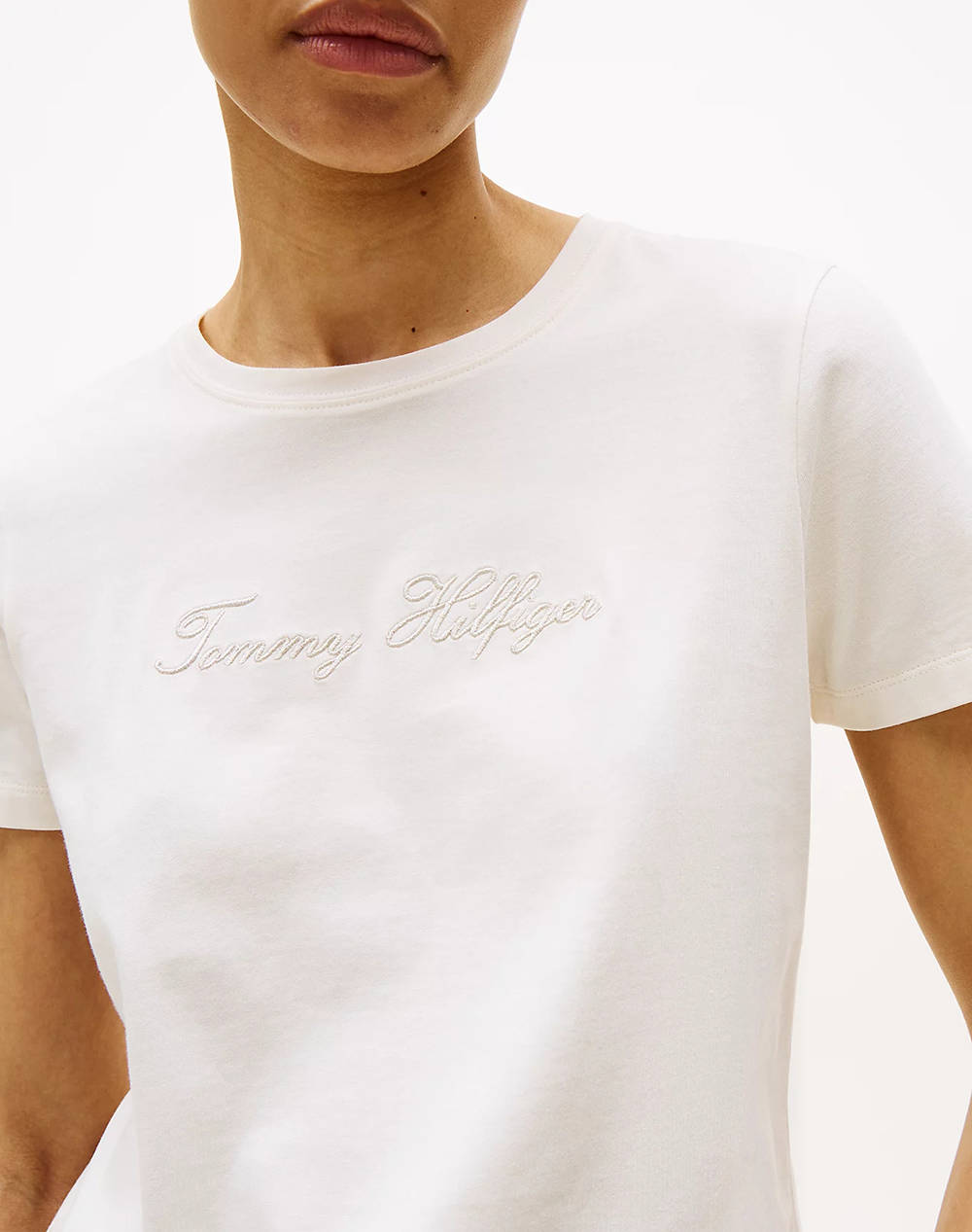 TOMMY HILFIGER LUREX SCRIPT REG C-NK SS TEE