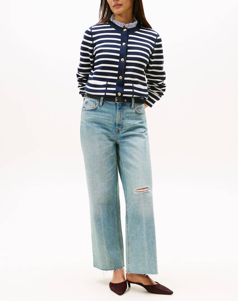 TOMMY HILFIGER CO JERSEY STCH REVERSIBLE CARDI