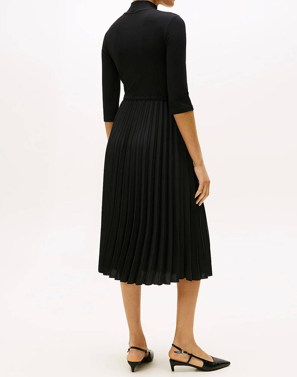 TOMMY HILFIGER SLIM 5X2 RIB MIX MIDI DRS