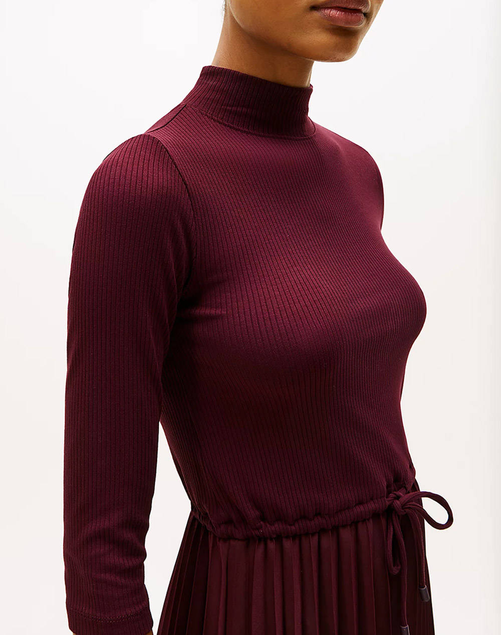 TOMMY HILFIGER SLIM 5X2 RIB MIX MIDI DRS