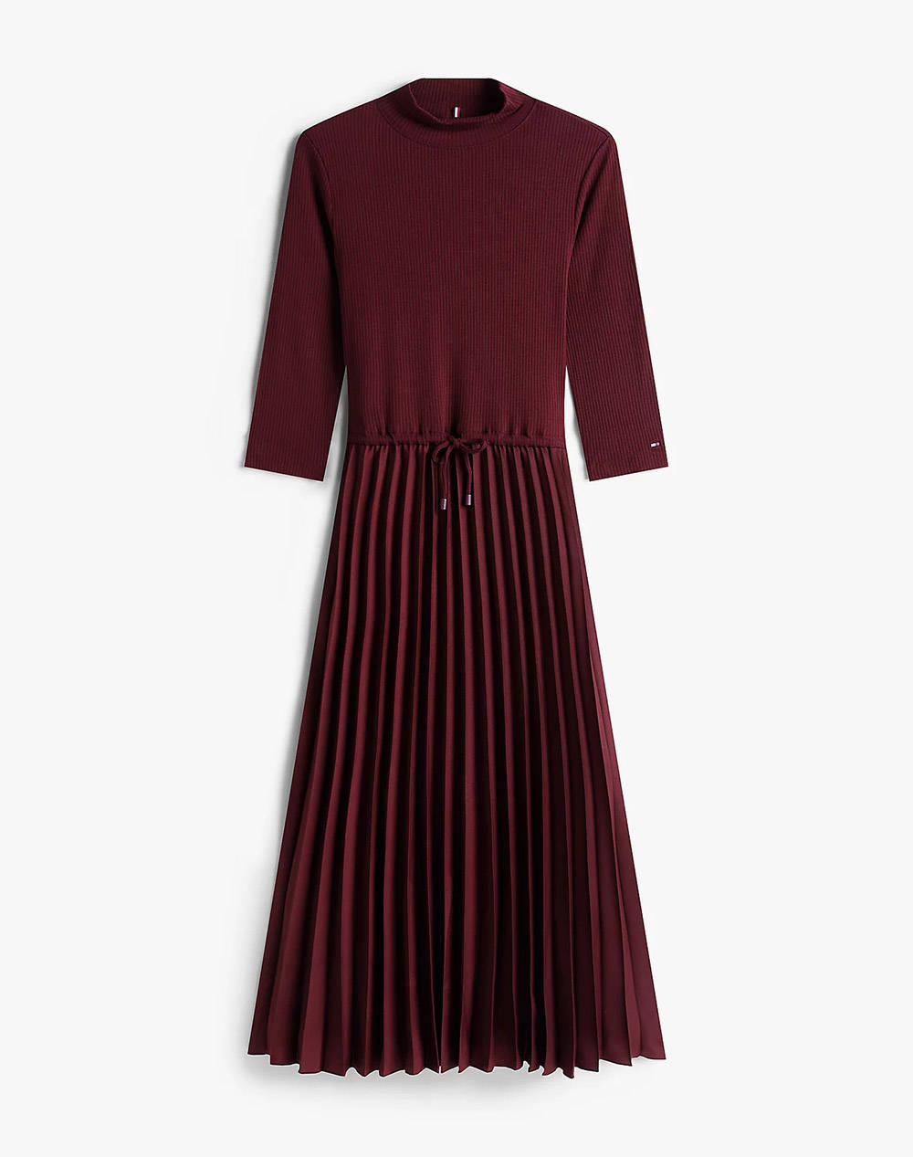 TOMMY HILFIGER SLIM 5X2 RIB MIX MIDI DRS